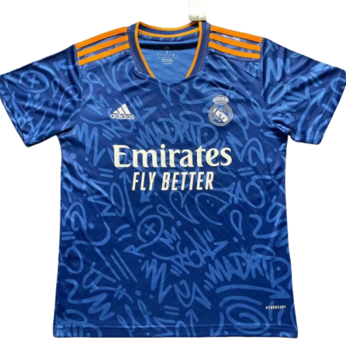 21-22 Real Madrid  Away Fans Soccer Jersey