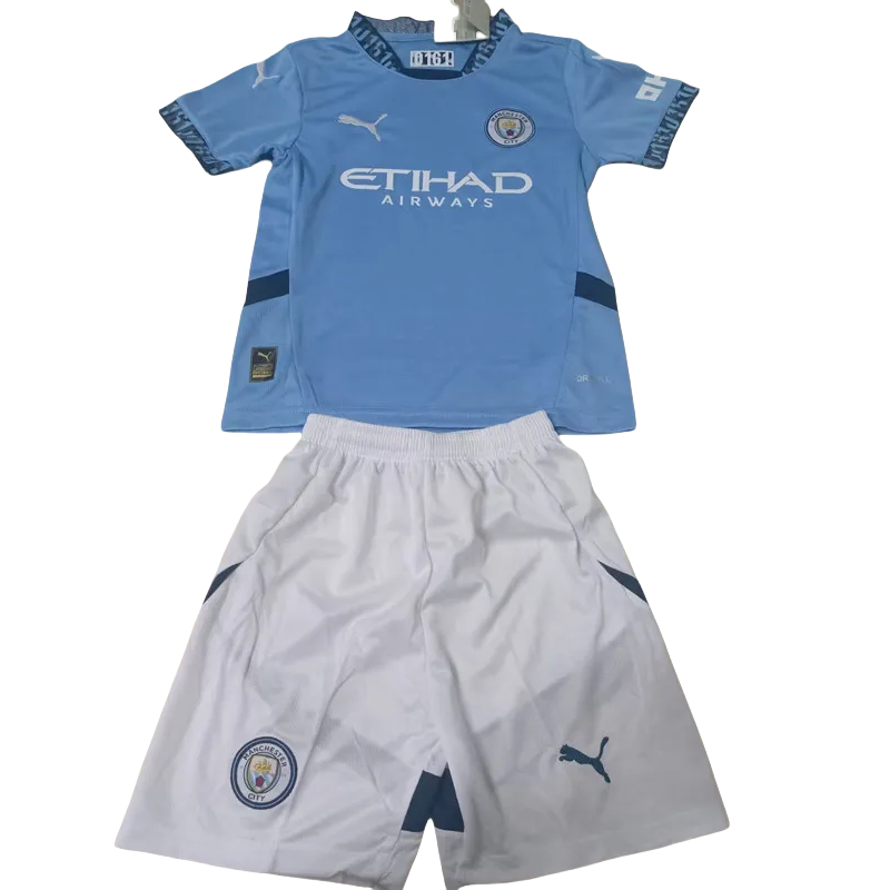 24-25 Man City Home Kids Soccer Jersey