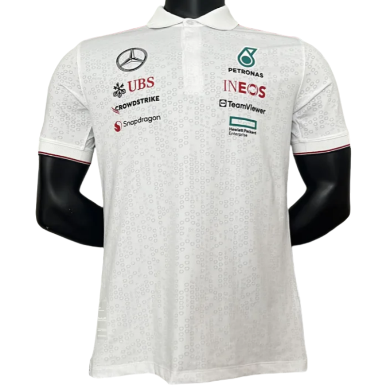 2024 F1 Mercedes White Polo Racing Suit