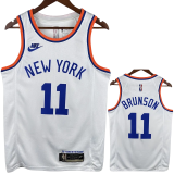 KNICKS BRUNSON #11 White 75th Anniversary Retro NBA Jersey