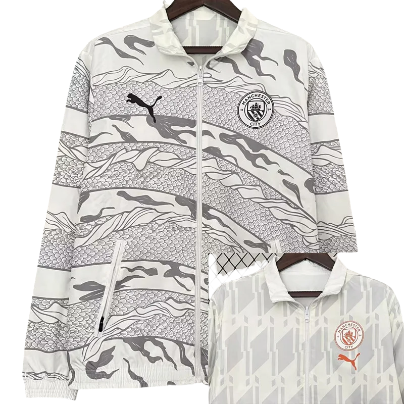 2024 Man City White Double Sided Windbreaker