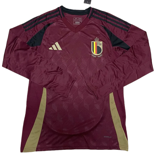 24-25 Belgium Home Long Sleeve Soccer Jersey