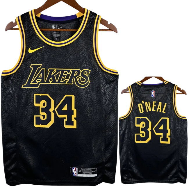 LAKERS O'NEAL #34 Black Top Quality Hot Pressing NBA Jersey