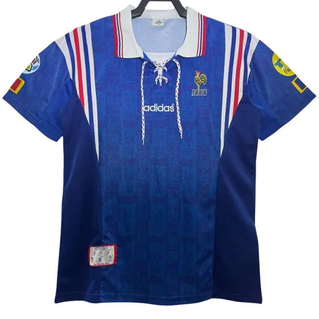 1996 France Home Retro Soccer Jersey