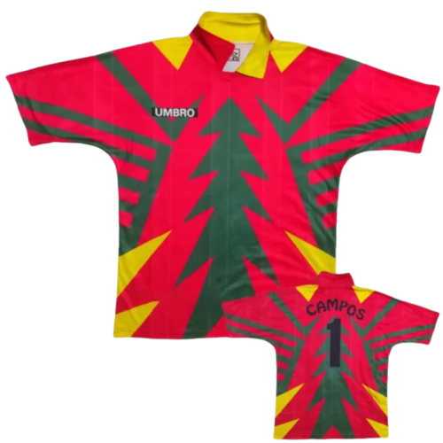 Mexico Campos #1 Red Commemorative Edition Retro Soccer Jersey