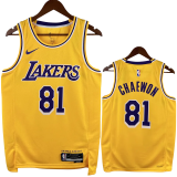 22-23 LAKERS CHAEWON #81 Yellow Top Quality Hot Pressing NBA Jersey