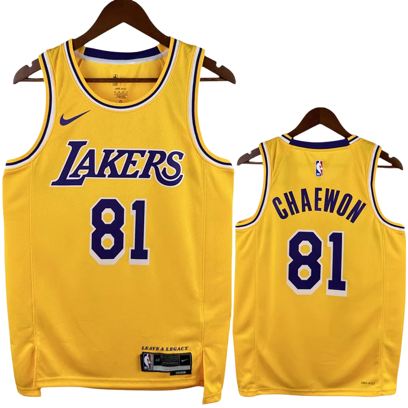 22-23 LAKERS CHAEWON #81 Yellow Top Quality Hot Pressing NBA Jersey