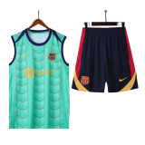 24-25 Mens Barcelona Lake Blue Vest Short traning suit