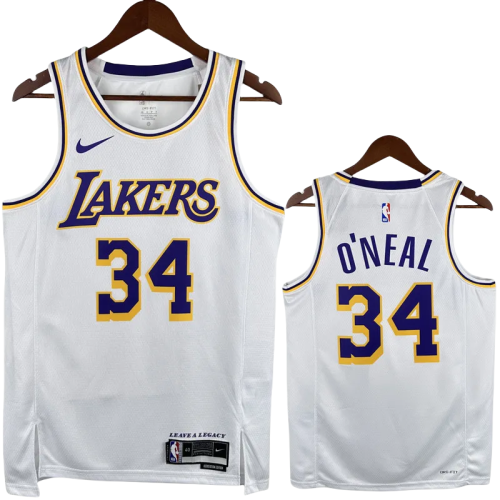 22-23 LAKERS O'NEAL #34 White Top Quality Hot Pressing NBA Jersey