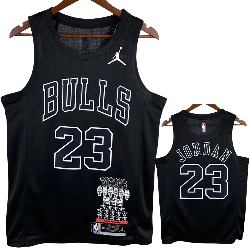BULLS JORDAN #23 Black Glory Edition Top Quality Hot Pressing NBA Jersey