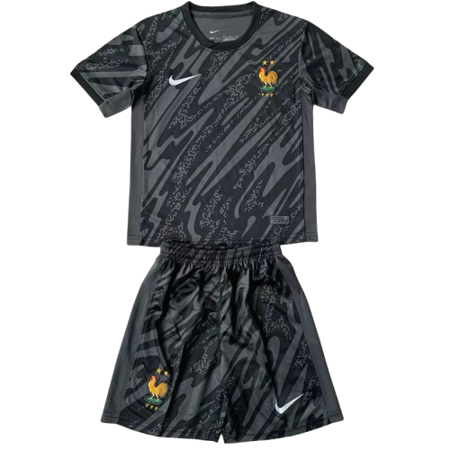 24-25 France Black GoalKeeper Kids Soccer Jersey