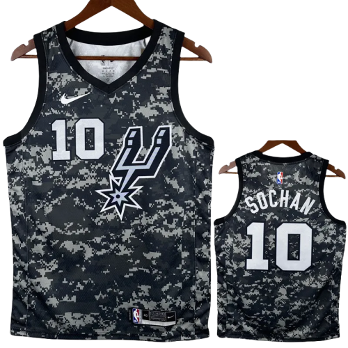 SA Spurs SOCHAN #10 Camouflage color Top Quality Hot Pressing NBA Jersey