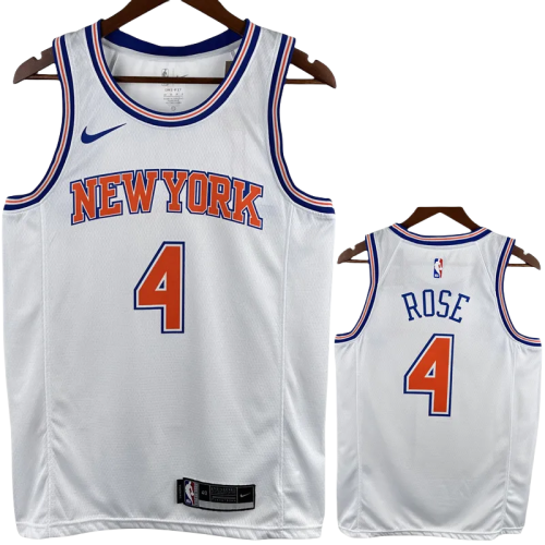 2018-19 KNICKS ROSE #4 White Top Quality Hot Pressing NBA Jersey