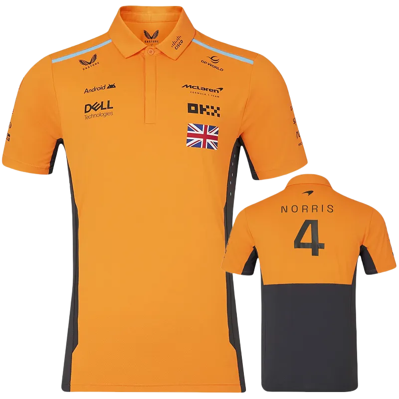 2024 McLaren #4 Polo Yellow Black Racing Suit