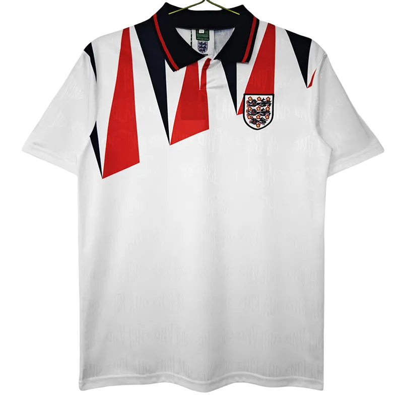 1992 England Home Retro Soccer Jersey