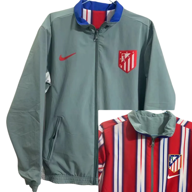 2024  Atletico Madrid  Green & Red Double Sided Windbreaker