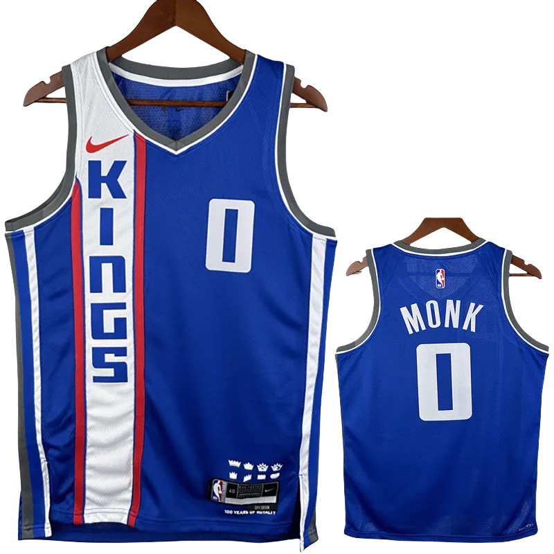 23-24 Kings MONK #0 Blue City Edition Top Quality Hot Pressing NBA Jersey