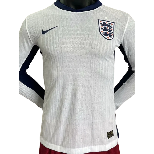 24-25 England Home Long Sleeve Player Version Soccer Jersey