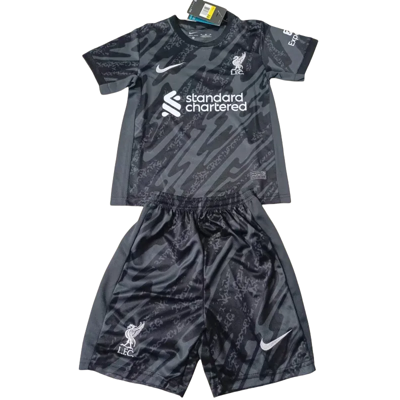 24-25 LIV Black GoalKeeper Kids Soccer Jersey