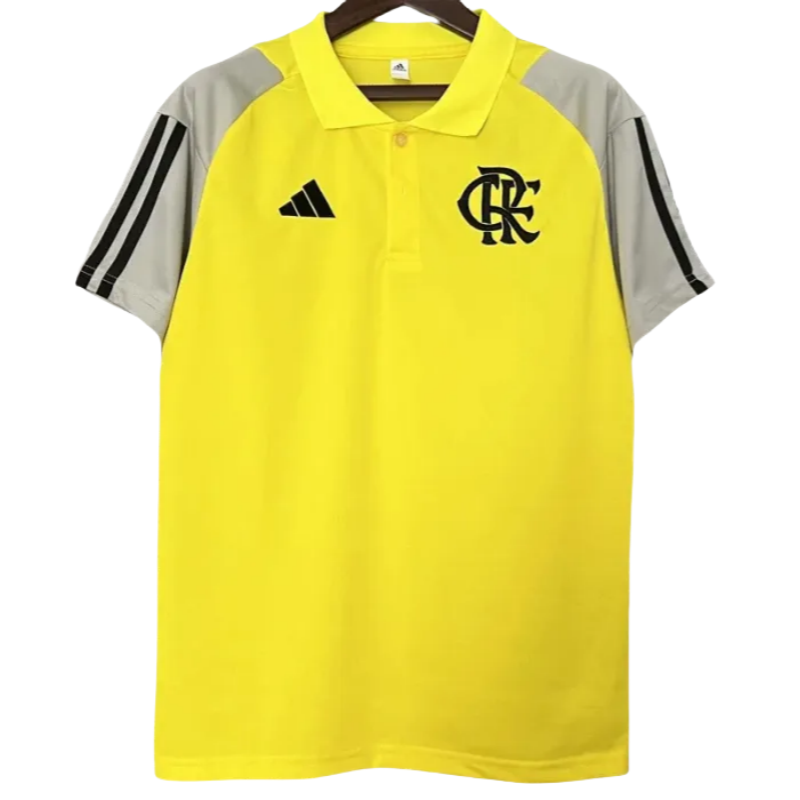 24-25 Flamengo Yellow Gray Polo Short Sleeve