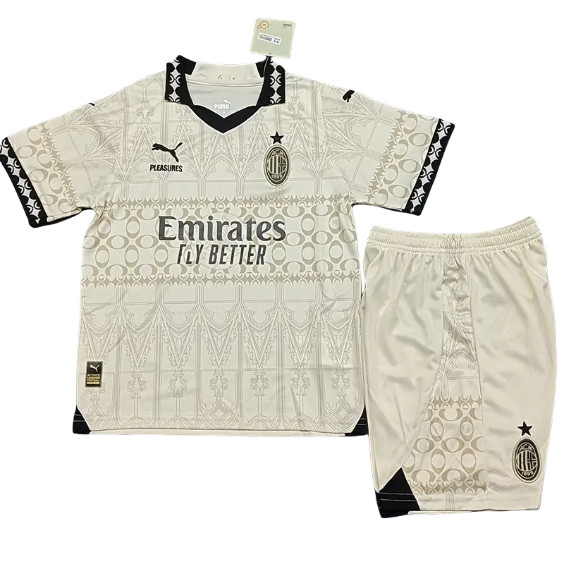 23-24 ACM Cream Color Joint Edition Kids Soccer Jersey
