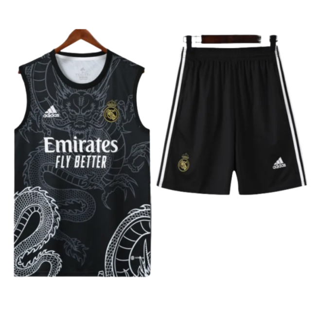 24-25 Real Madrid  Black Vest Short traning suit