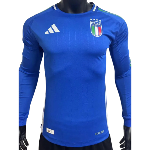 24-25 Italy Home Long Sleeve Player Version Soccer Jersey