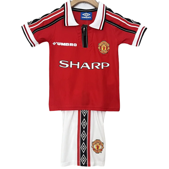 1998 Man Utd Home Kids Retro Soccer Jersey