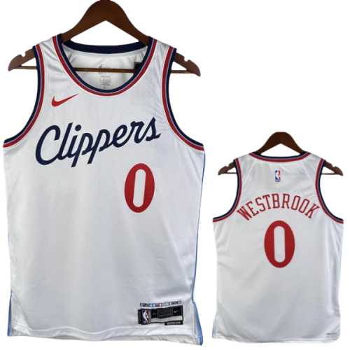 24-25 Clippers WESTBROOK #0 White City Edition Home Top Quality Hot Pressing NBA Jersey