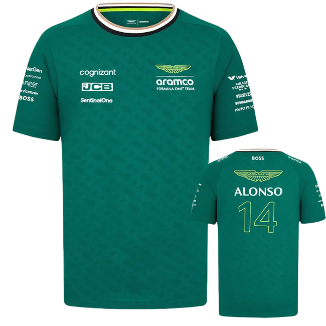 2024 F1 Aston Alonso #14 Green T-Shirts Racing Suit