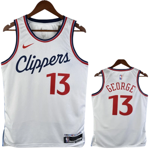 24-25 Clippers GEORGE #13 White City Edition Home Top Quality Hot Pressing NBA Jersey