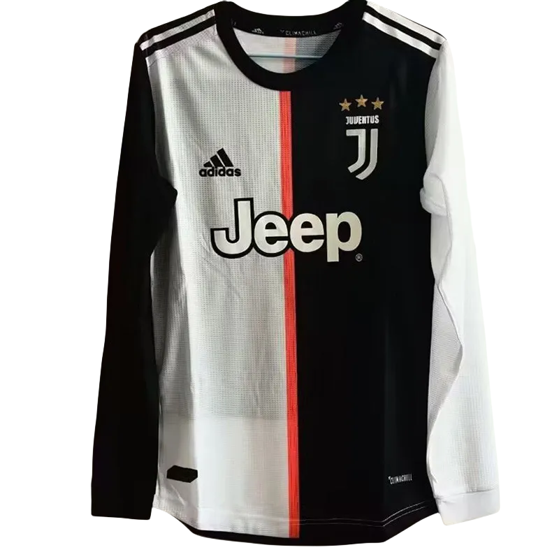 2019-2020 JUV Home Long Sleeve Retro Player Version Soccer Jersey