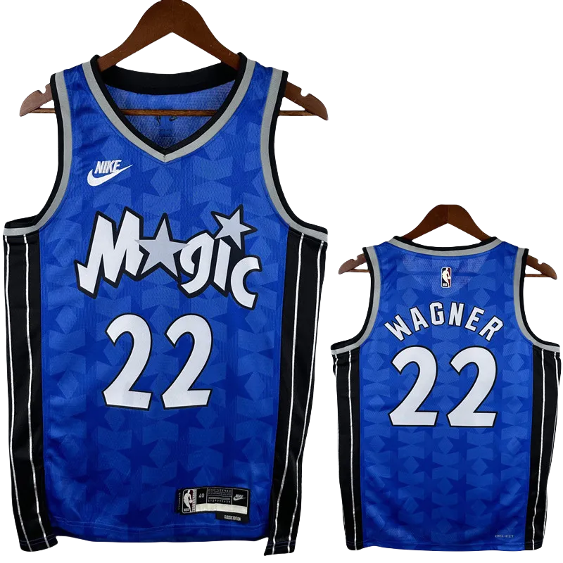 23-24 Magic WAGNER #22 Dark Blue Top Quality Hot Pressing NBA Jersey (Retro Logo)