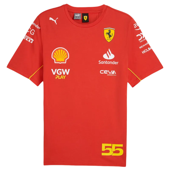 2024 F1 Ferrari #55 Red Racing Suit