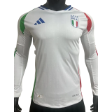 24-25 Italy Away Long Sleeve Player Version Soccer Jersey
