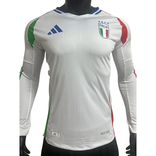 24-25 Italy Away Long Sleeve Player Version Soccer Jersey