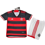 24-25 Flamengo Home Kids Soccer Jersey