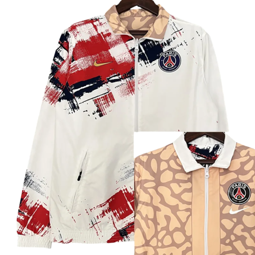 2024 PSG White & Beige Double Sided Windbreaker