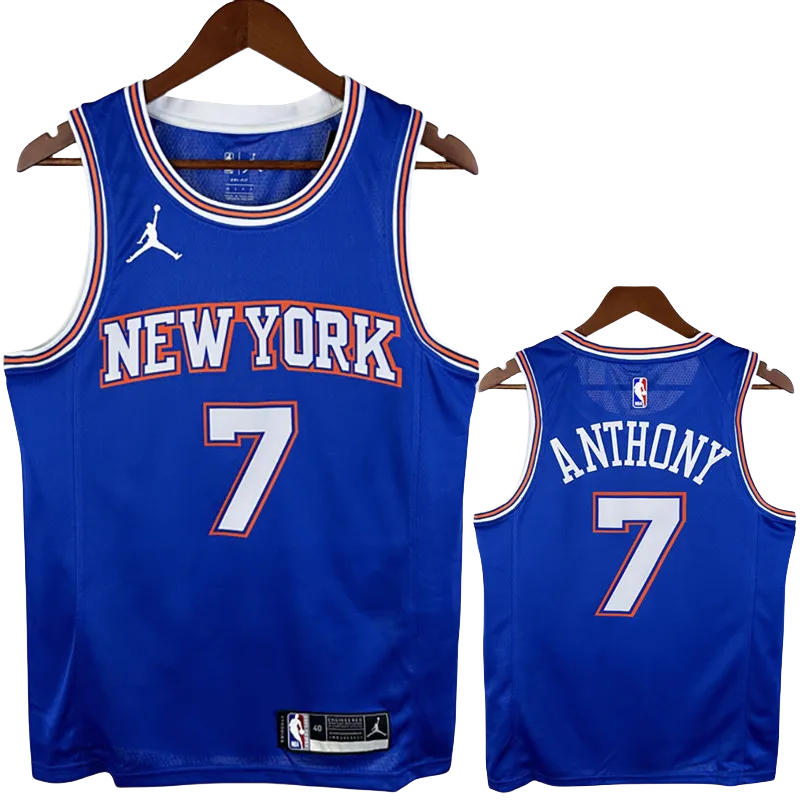 21-22 KNICKS ANTHONY #7 Blue Top Quality Hot Pressing NBA Jersey (Trapeze Edition)
