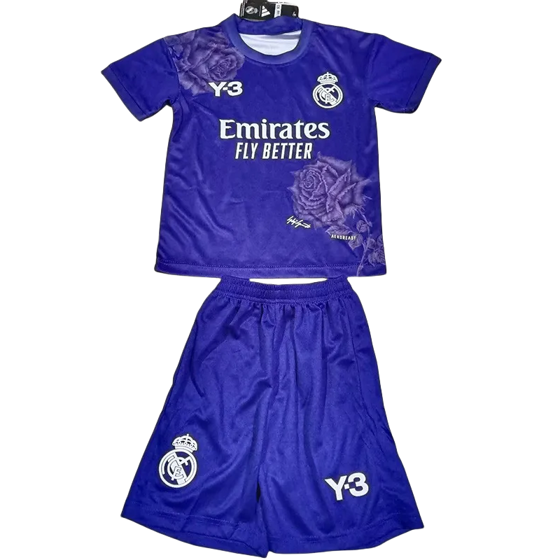 23-24  Real Madrid  Y-3 Purple Kids Soccer Jersey