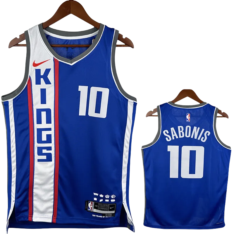 23-24 Kings SABONIS #10 Blue City Edition Top Quality Hot Pressing NBA Jersey