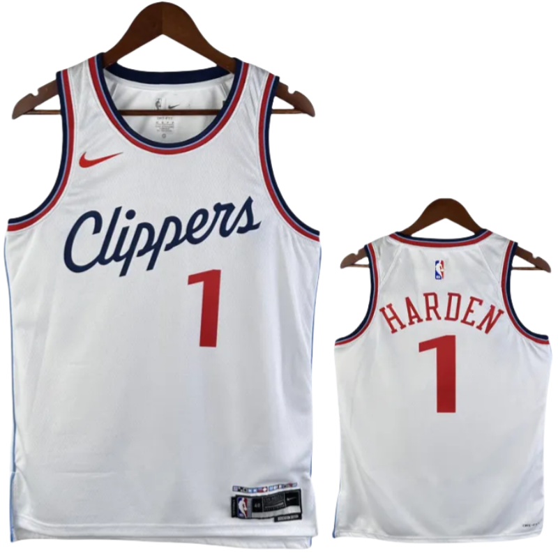 24-25 Clippers HARDEN #1 White City Edition Home Top Quality Hot Pressing NBA Jersey