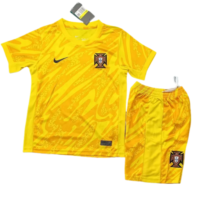 24-25 Portugal Yellow GoalKeeper Kids Soccer Jersey