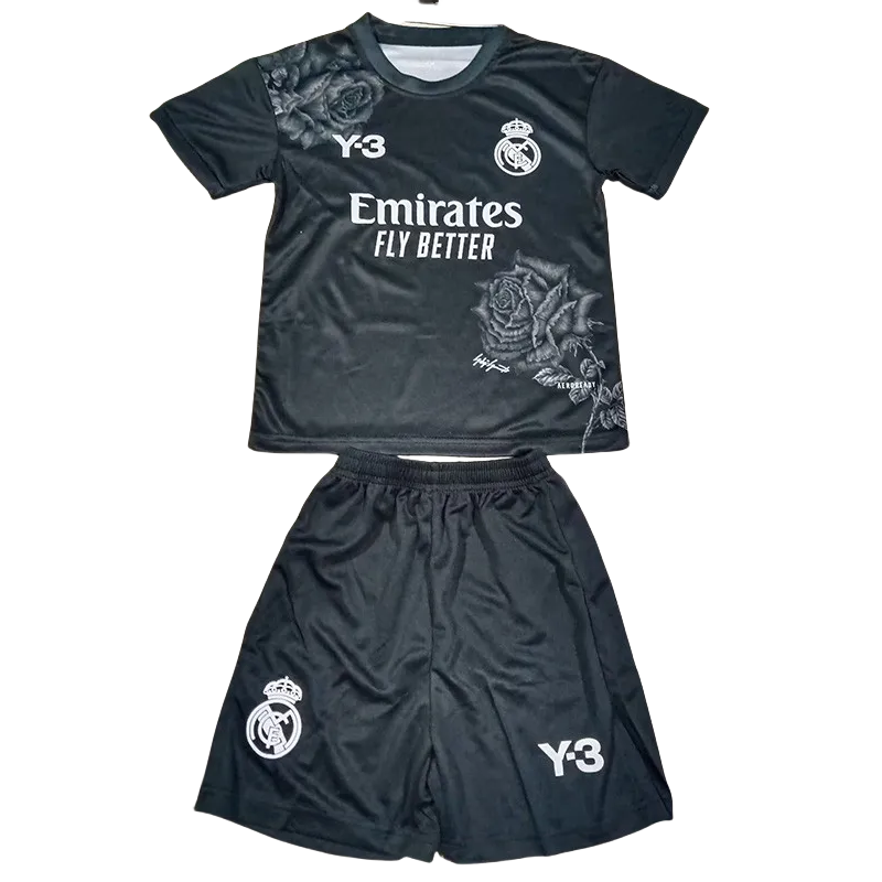 23-24  Real Madrid Y-3 Black Kids Soccer Jersey