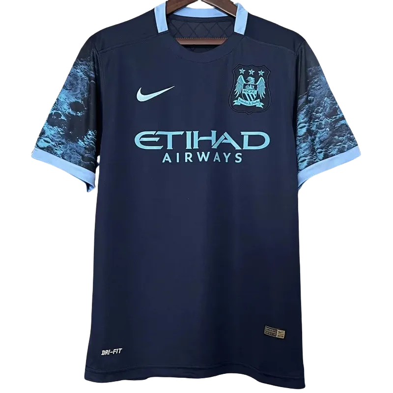 2015-2016 Man City Away Royal Blue Retro Soccer Jersey
