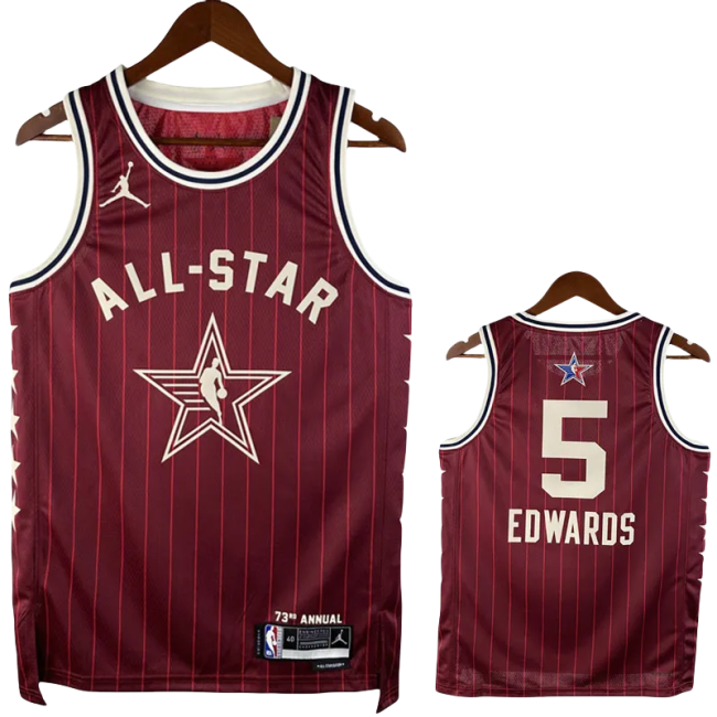23-24 ALL-STAR EDWARDS #5 Red Top Quality Hot Pressing NBA Jersey
