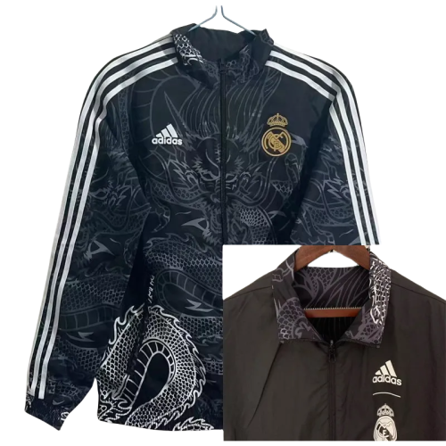 2023  Real Madrid  Black Double Sided Windbreaker