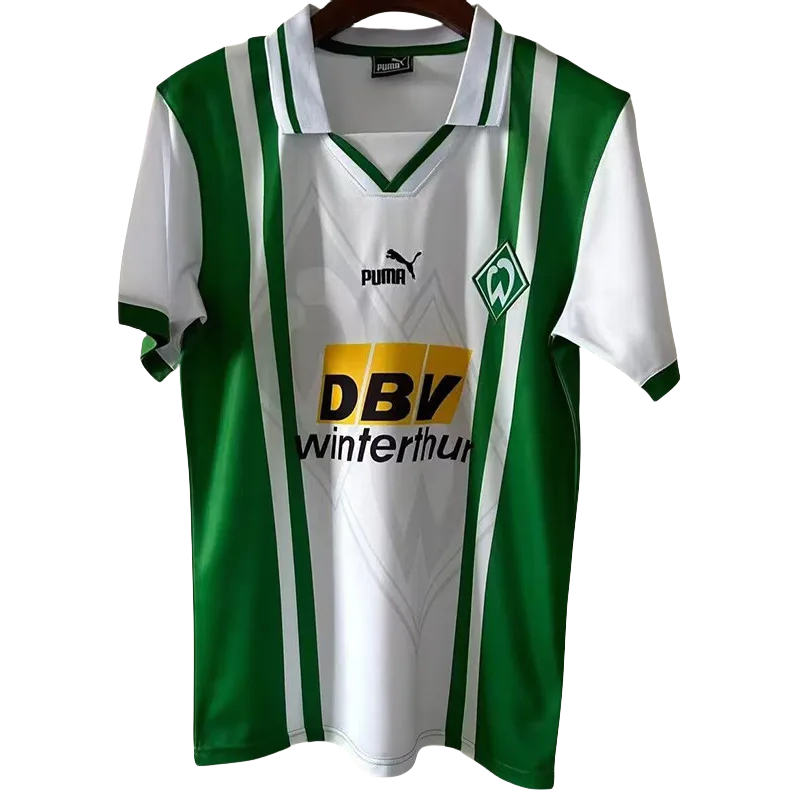 1996-1997 Werder Bremen Green White Retro Soccer Jersey