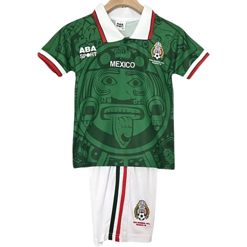 1998 Mexico Home Kids Retro Soccer Jersey
