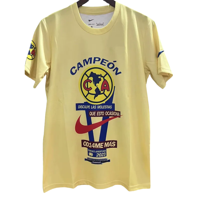 23-24 Club America Yellow Champion Commemorative Edition Training Shirts